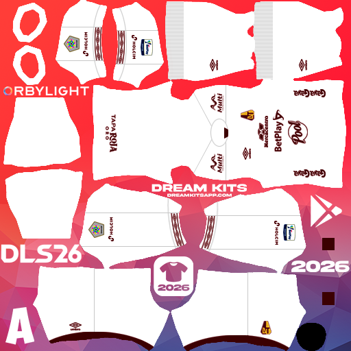 Kit / Équipement Extérieur Deportes Tolima 2026 Dream League Soccer / DLS 2026 512x512 PNG