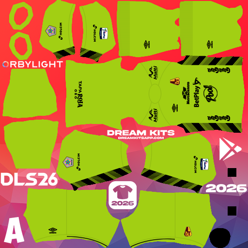 Kit / Équipement Gardien de but Extérieur Deportes Tolima 2026 Dream League Soccer / DLS 2026 512x512 PNG