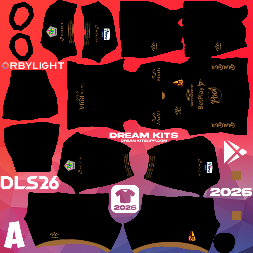 Kit / Équipement Troisième Deportes Tolima 2026 Dream League Soccer / DLS 2026 512x512 PNG