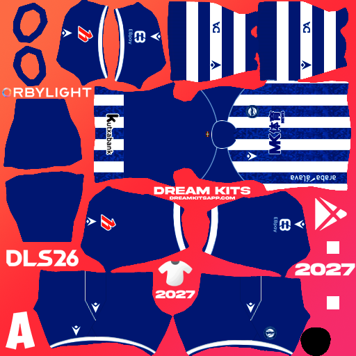 Kit / Équipement Domicile Deportivo Alavés 2026-2027 Dream League Soccer / DLS 2026 512x512 PNG