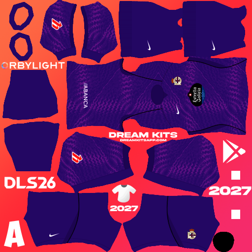 Kit / Équipement Gardien de but Extérieur Deportivo De A Coruña 2026-2027 Dream League Soccer / DLS 2026 512x512 PNG