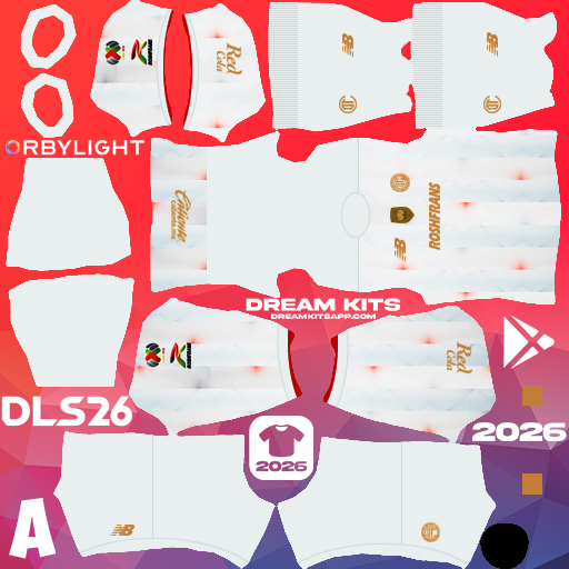 Kit / Équipement Extérieur Deportivo Toluca FC 2025-2026 Dream League Soccer / DLS 2026 512x512 PNG