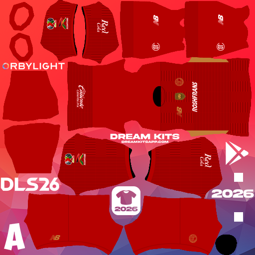 Kit / Équipement Domicile Deportivo Toluca FC 2025-2026 Dream League Soccer / DLS 2026 512x512 PNG