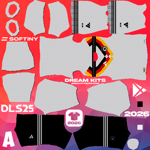 Kit Home Deutschland 2026 Dream League Soccer / DLS 2025 512x512 PNG