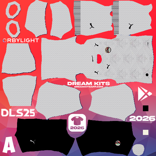 Kit / Équipement Extérieur Egypt 2026 Dream League Soccer / DLS 2026 512x512 PNG