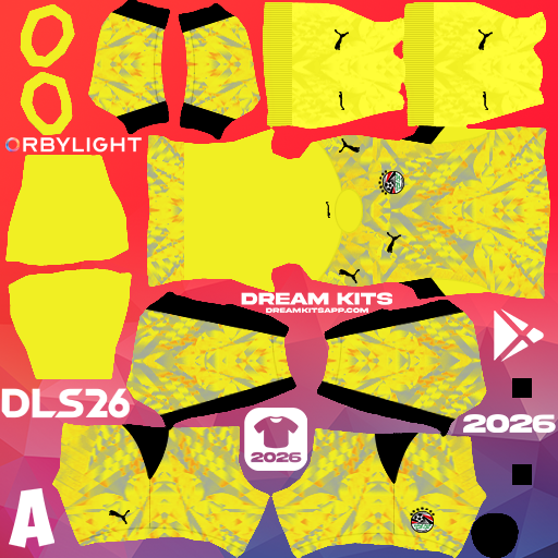 Kit / Uniforme Portero Visita Egypt 2026 Dream League Soccer / DLS 2026 512x512 PNG