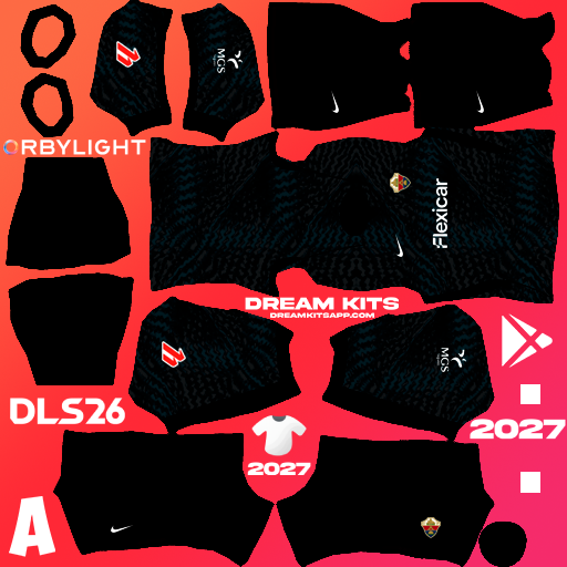 Kit / Uniforme Portero Tercero Elche CF 2026-2027 Dream League Soccer / DLS 2026 512x512 PNG