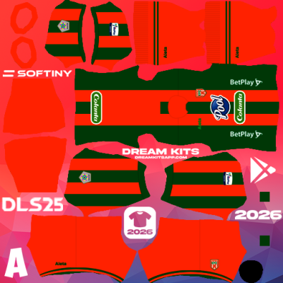 Kit Home Envigado FC 2025 Dream League Soccer / DLS 2025