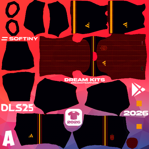 Kit Home España 2026 Dream League Soccer / DLS 2025 512x512 PNG