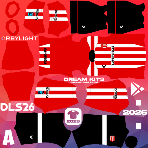 Kit / Équipement Domicile Estudiantes de la Plata 2026 Dream League Soccer / DLS 2026 512x512 PNG