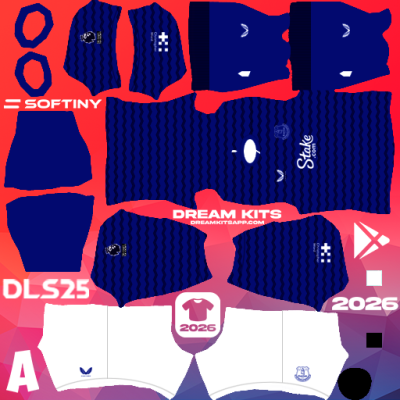 Kit Home Everton 2025-2026 Dream League Soccer / DLS 2025