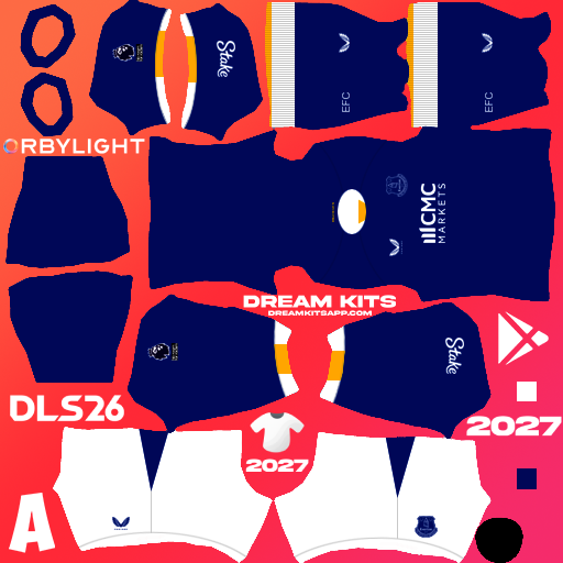 Kit Home Everton 2026-2027 Dream League Soccer / DLS 2026 512x512 PNG