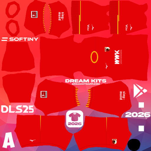 Kit Away FC Augsburg 2025-2026 Dream League Soccer / DLS 2025 512x512 PNG