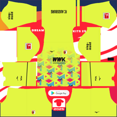 FC Augsburg GK Away kit 2024-2025 Dream League Soccer 2019 / FTS