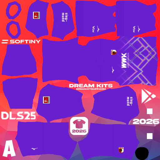 Kit GK Home FC Augsburg 2025-2026 Dream League Soccer / DLS 2025 512x512 PNG