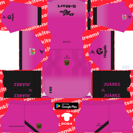 Kit / Uniforme POR Visitante FC Juárez Bravos 2024-2025 Dream League Soccer 2019 / FTS