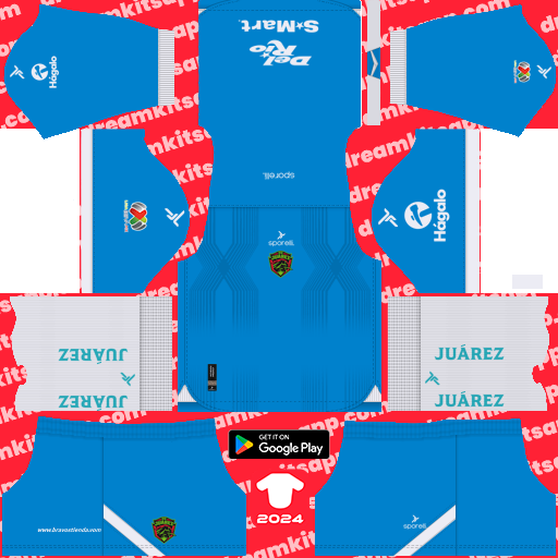 Kit / Uniforme POR Local FC Juárez Bravos 2024-2025 Dream League Soccer 2019 / FTS