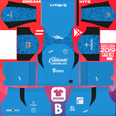 Kit / Uniforme POR Local FC Juárez Bravos 2025-2026 Dream League Soccer 2019 DLS / FTS
