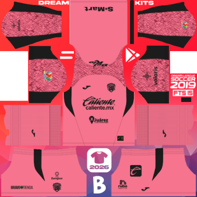 Kit / Uniforme POR Tercero FC Juárez Bravos 2025-2026 Dream League Soccer 2019 DLS / FTS