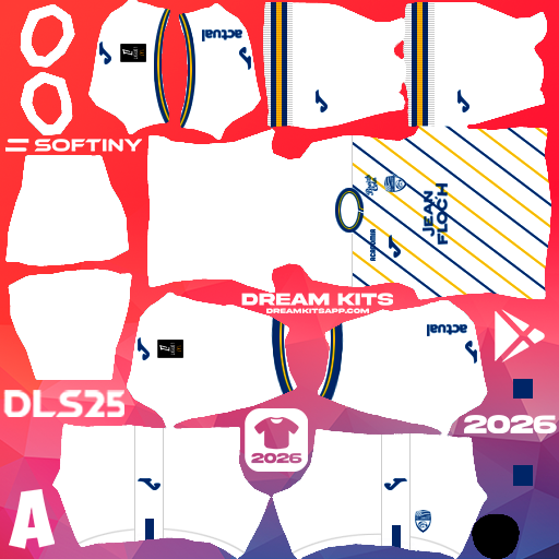 Kit / Uniforme Visita FC Lorient 2025-2026 Dream League Soccer / DLS 2026 512x512 PNG