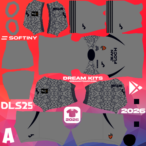 Kit / Uniforme Portero Local FC Lorient 2025-2026 Dream League Soccer / DLS 2026 512x512 PNG