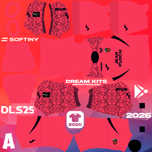 Kit / Uniforme Portero Tercero FC Lorient 2025-2026 Dream League Soccer / DLS 2026 512x512 PNG