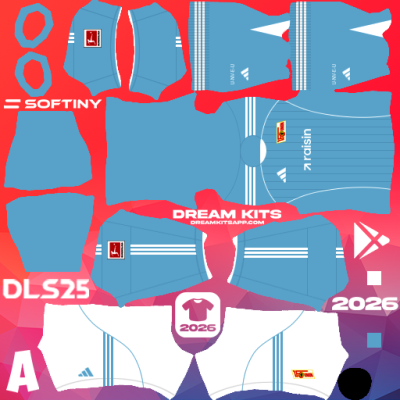 Kit / Uniforme Tercero FC Union Berlin 2025-2026 Dream League Soccer / DLS 2025 512x512 PNG