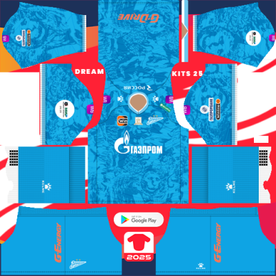 FC Zenit Home kit 2024-2025 Dream League Soccer 2019 / FTS