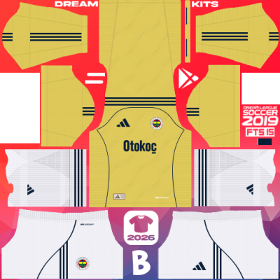 Kit / Équipement Extérieur Fenerbahçe SK 2025-2026 Dream League Soccer 2019 DLS / FTS