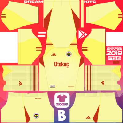 Kit / Équipement GB Domicile Fenerbahçe SK 2025-2026 Dream League Soccer 2019 DLS / FTS