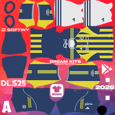 Kit / Uniforme Local Fenerbahçe SK 2025-2026 Dream League Soccer / DLS 2025