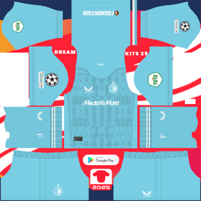 Kit / Uniforme POR Visitante Feyenoord Rotterdam 2024-2025 Dream League Soccer 2019 / FTS