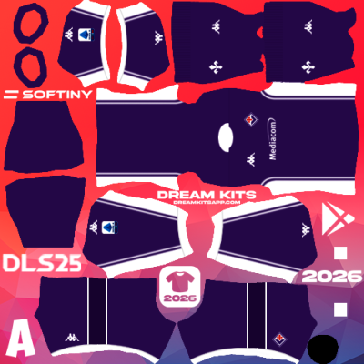 Kit Home Fiorentina 2025-2026 Dream League Soccer / DLS 2025