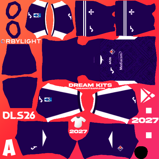 Kit Home Fiorentina 2026-2027 Dream League Soccer / DLS 2026 512x512 PNG