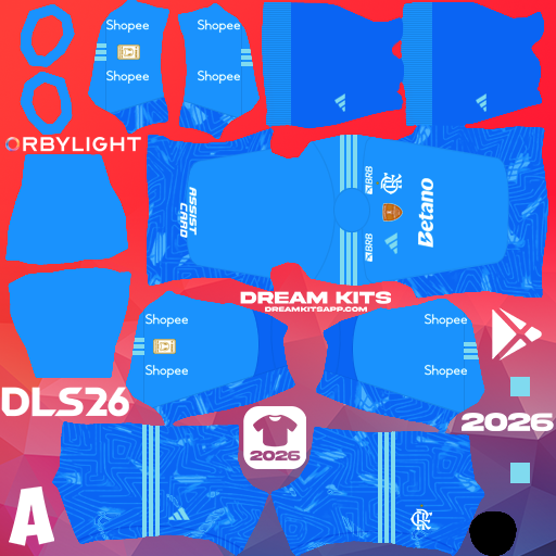Kit / Uniforme Portero Visita Flamengo 2026 Dream League Soccer / DLS 2026 512x512 PNG