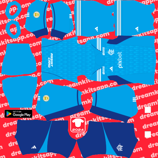 Kit / Uniforme POR Local Flamengo 2024 Dream League Soccer 2024