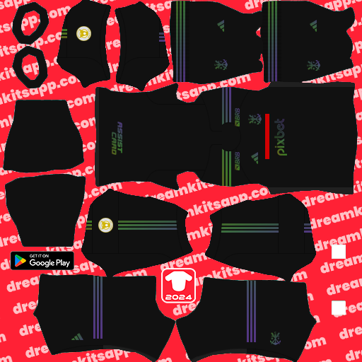 Kit / Uniforme Tercero Flamengo 2024 Dream League Soccer 2024