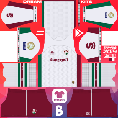 Kit / Équipement Extérieur Fluminense FC 2025 Dream League Soccer 2019 DLS / FTS