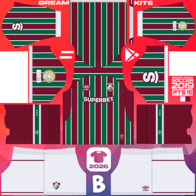 Kit / Équipement Domicile Fluminense FC 2025 Dream League Soccer 2019 DLS / FTS
