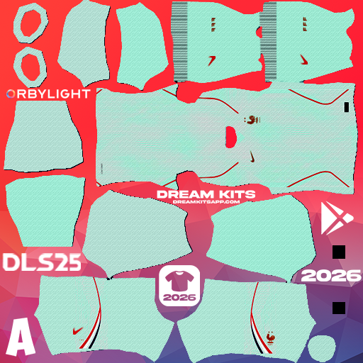 Kit Away France 2026 Dream League Soccer / DLS 2026 512x512 PNG