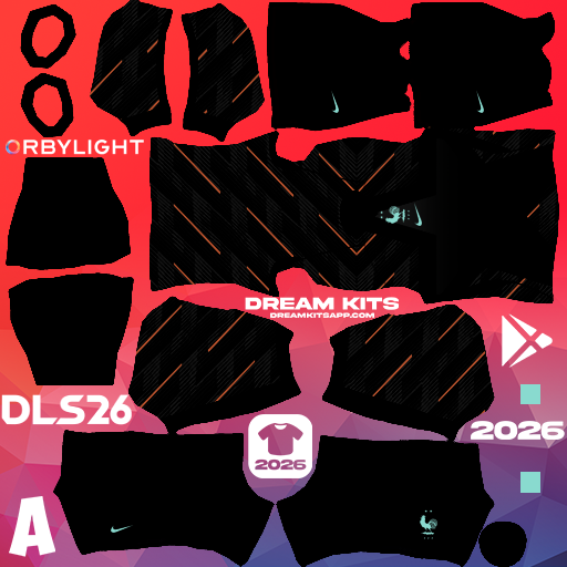 Kit / Equipamento Goleiro Titular France 2026 Dream League Soccer / DLS 2026 512x512 PNG