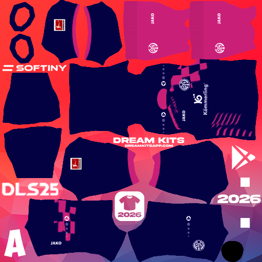 Kit Away FSV Mainz 05 2025-2026 Dream League Soccer / DLS 2025 512x512 PNG