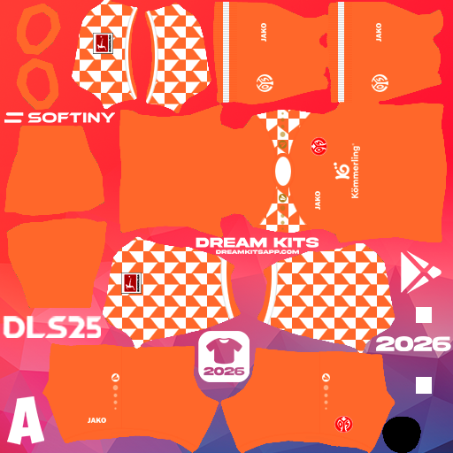 Kit GK Away FSV Mainz 05 2025-2026 Dream League Soccer / DLS 2025 512x512 PNG