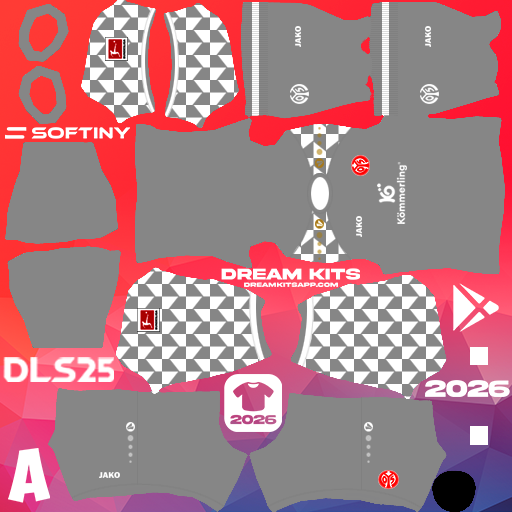 Kit GK Third FSV Mainz 05 2025-2026 Dream League Soccer / DLS 2025 512x512 PNG