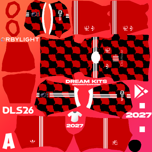 Kit / Equipamento Visitante Fulham 2026-2027 Dream League Soccer / DLS 2026 512x512 PNG