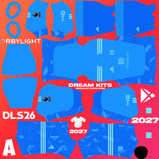 Kit / Equipamento Goleiro Terceiro Fulham 2026-2027 Dream League Soccer / DLS 2026 512x512 PNG