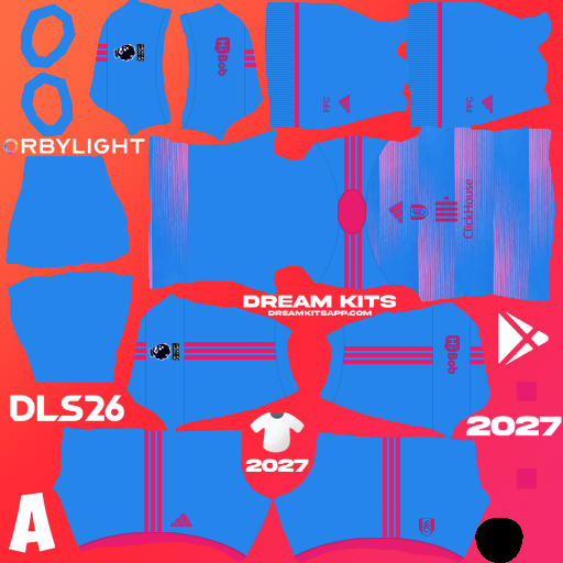 Kit / Equipamento Terceiro Fulham 2026-2027 Dream League Soccer / DLS 2026 512x512 PNG