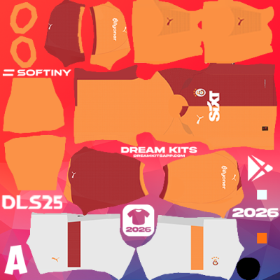 Kit Home Galatasaray Spor Kulübü 2025-2026 Dream League Soccer / DLS 2025