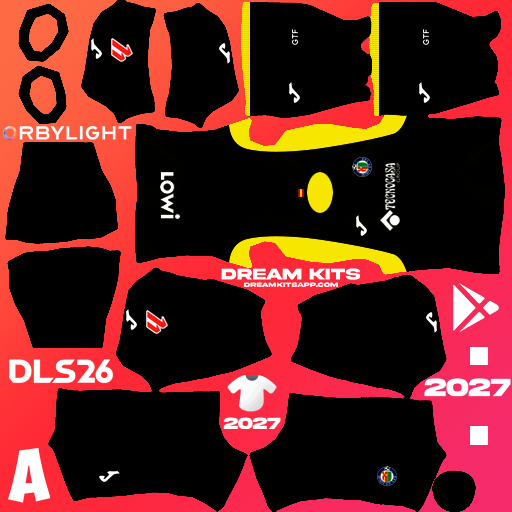 Kit / Uniforme Portero Local Getafe CF 2026-2027 Dream League Soccer / DLS 2026 512x512 PNG