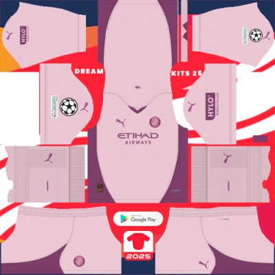 Kit / Uniforme Tercero Girona FC 2024-2025 Dream League Soccer 2019 / FTS